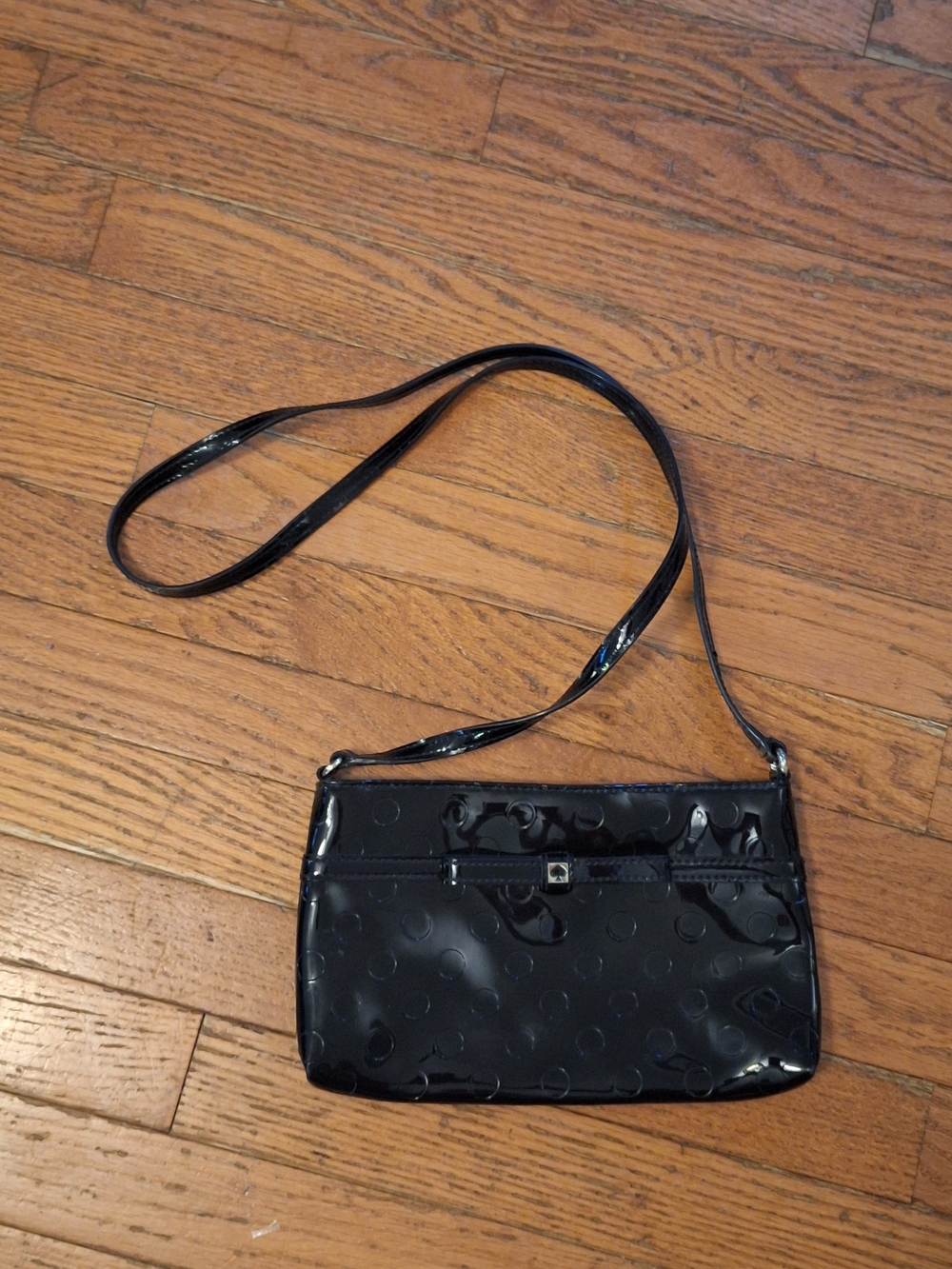 Kate Spade Bew York Black Crossbody Bag with Subtle Polka Detail